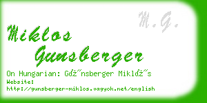 miklos gunsberger business card